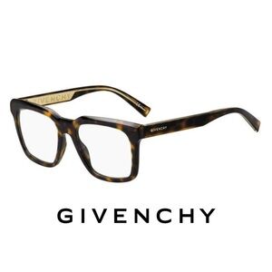 Givenchy GV 0123 086 Dark Brown & Gold Havana Eyeglasses Men’s Square Frames